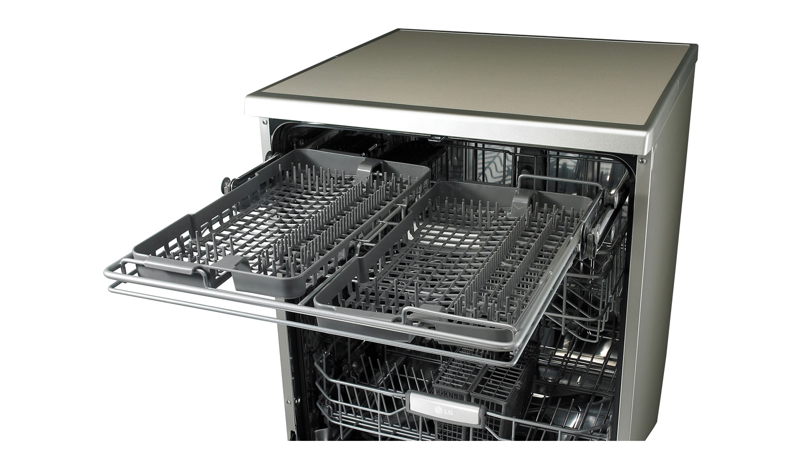 LG A++, Siyah Renk, True Steam™/ Buharlı Yıkama, LCD Kontrol Ekranı, Smart Rack™, D1454DF