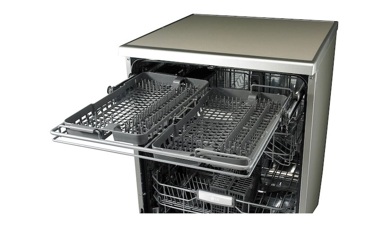 LG A++, Siyah Renk, True Steam™/ Buharlı Yıkama, LCD Kontrol Ekranı, Smart Rack™, D1454DF