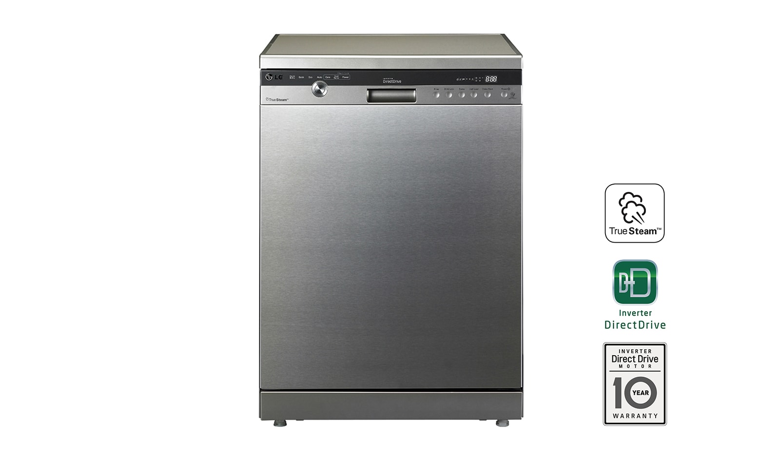 A&#43;&#43;, Gümüş Renk, True Steam™/ Buharlı Yıkama, Dokunmatik Panel, 14 Kişilik Bulaşık Kapasitesi, 10 Yıl Inverter Direct Drive Motor Garantisi, Smart Rack™ D1455CF için önden görünüm