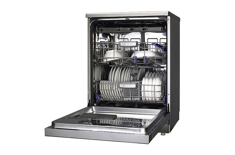 LG A++, Gümüş Renk, True Steam™/ Buharlı Yıkama, Dokunmatik Panel, 14 Kişilik Bulaşık Kapasitesi, 10 Yıl Inverter Direct Drive Motor Garantisi, Smart Rack™, D1455CF