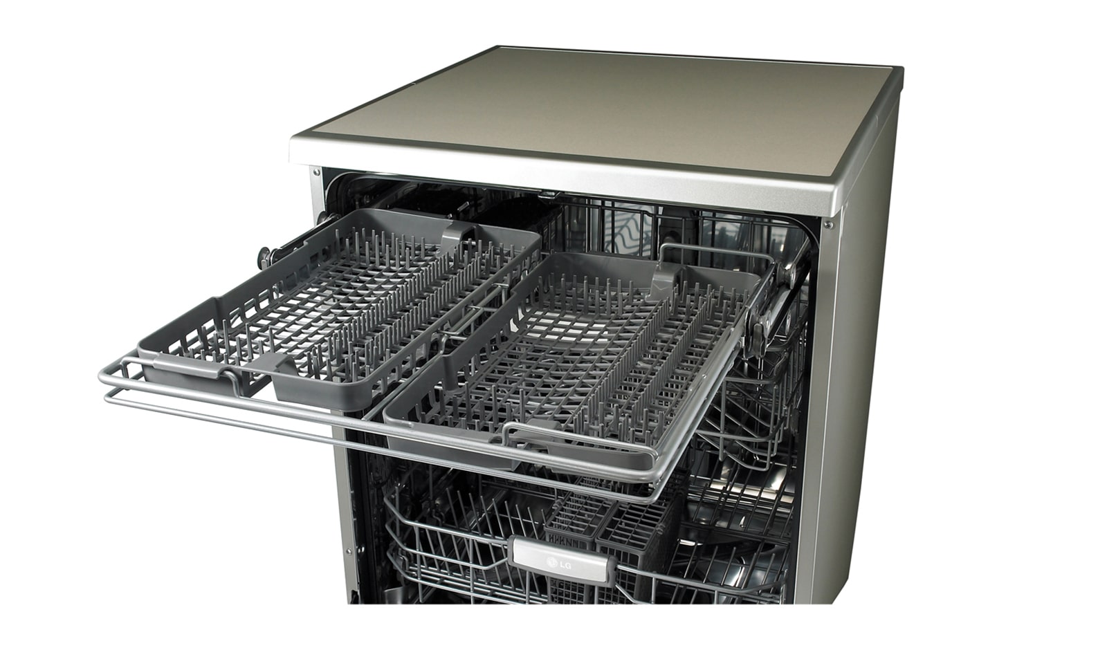 LG A++, Gümüş Renk, True Steam™/ Buharlı Yıkama, Dokunmatik Panel, 14 Kişilik Bulaşık Kapasitesi, 10 Yıl Inverter Direct Drive Motor Garantisi, Smart Rack™, D1455CF
