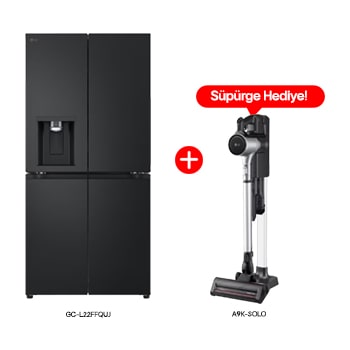 Front view of LG 506 Litre Gardırop Tipi No Frost Buzdolabı Alımlarında A9K-SOLO Süpürge Hediye L22.A9KSOLO