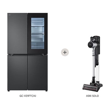 Front view of LG 877L InstaView™ Alımlarında CordZero® Dikey Süpürge Hediye V31.A9KS