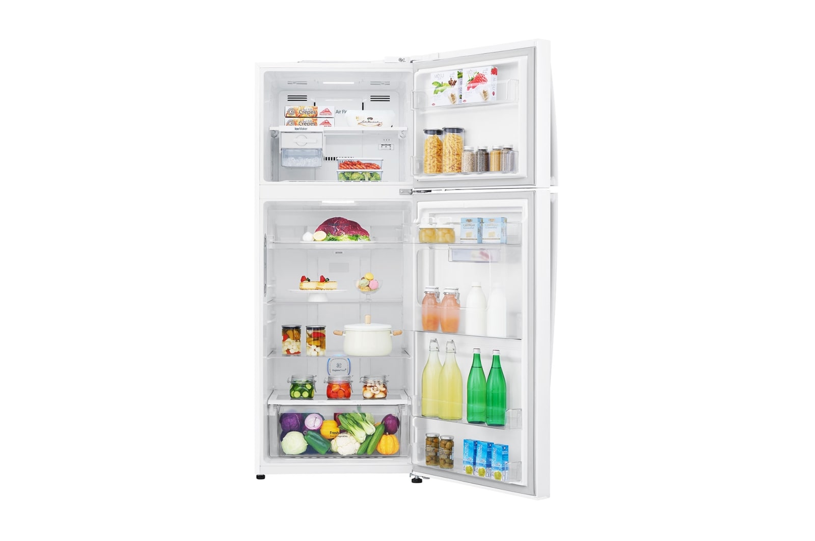 LG Pratik Kapılı 454litre Paslanmaz Çelik VCM Çift Dondurucu Üstte Buzdolabı, GC-D502HQAM