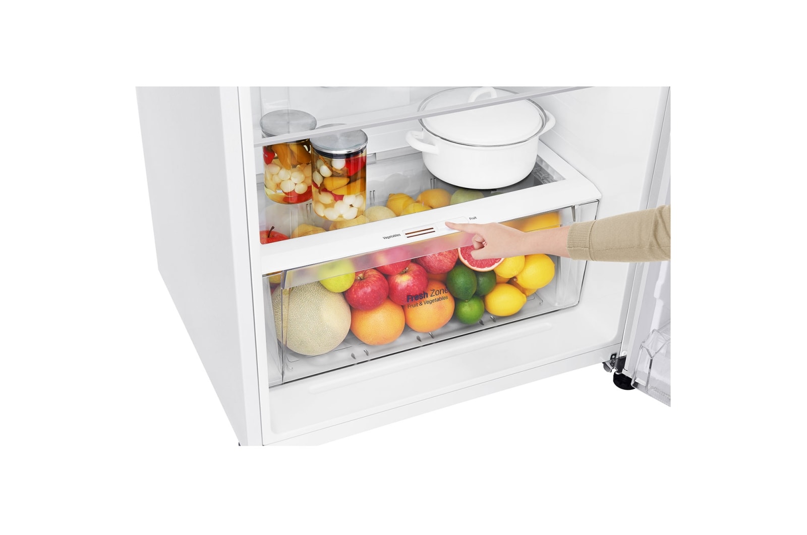 LG Pratik Kapılı 454litre Paslanmaz Çelik VCM Çift Dondurucu Üstte Buzdolabı, GC-D502HQAM