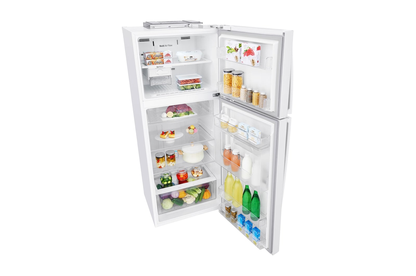 LG Pratik Kapılı 454litre Paslanmaz Çelik VCM Çift Dondurucu Üstte Buzdolabı, GC-D502HQAM