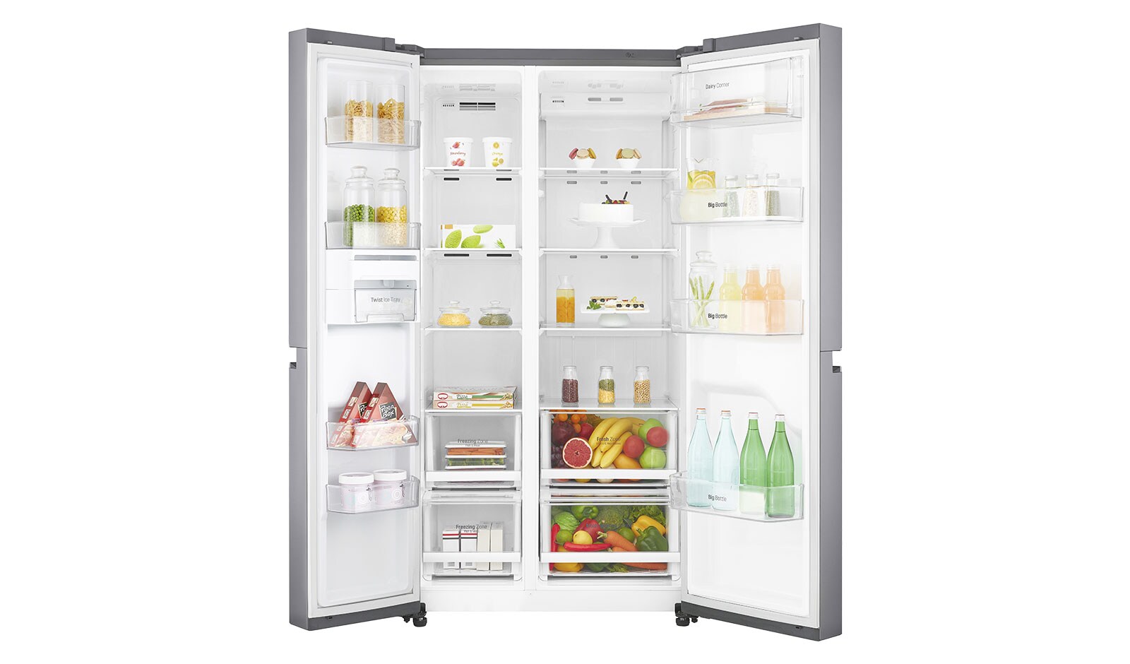 LG A+, Gardırop Tipi, Pratik Kapı™, 687 Litre, 91.2cm Genişlik, No Frost, Inoks, GC-M247CLBV