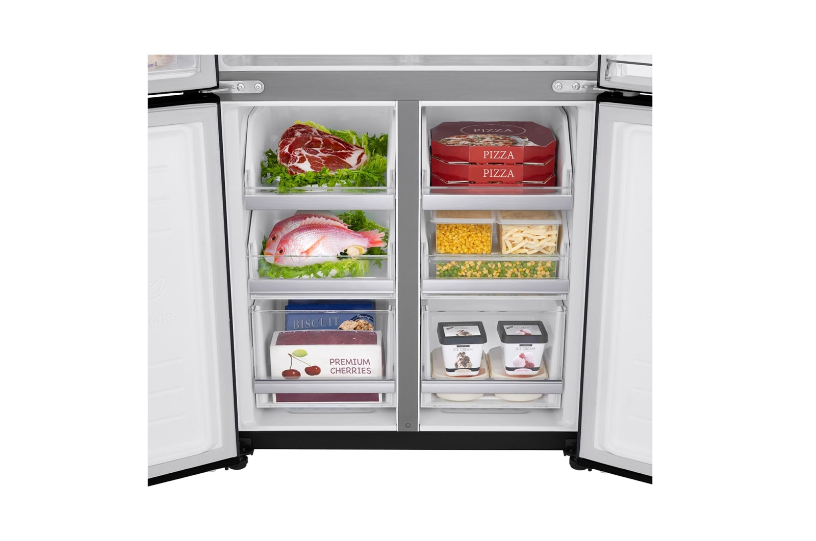 LG InstaView No Frost Buzdolabı  530 Litre 83,5cm Genişlik DoorCooling+ & Hygiene FRESH⁺ᵀᴹ  Mat Siyah, GC-Q22FTQKL
