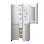 LG Instaview No Frost  Buzdolabı 642 Litre 91,2cm Genişlik F Enerji Sınıfı  Metalik Gri, GC-Q247CSBV