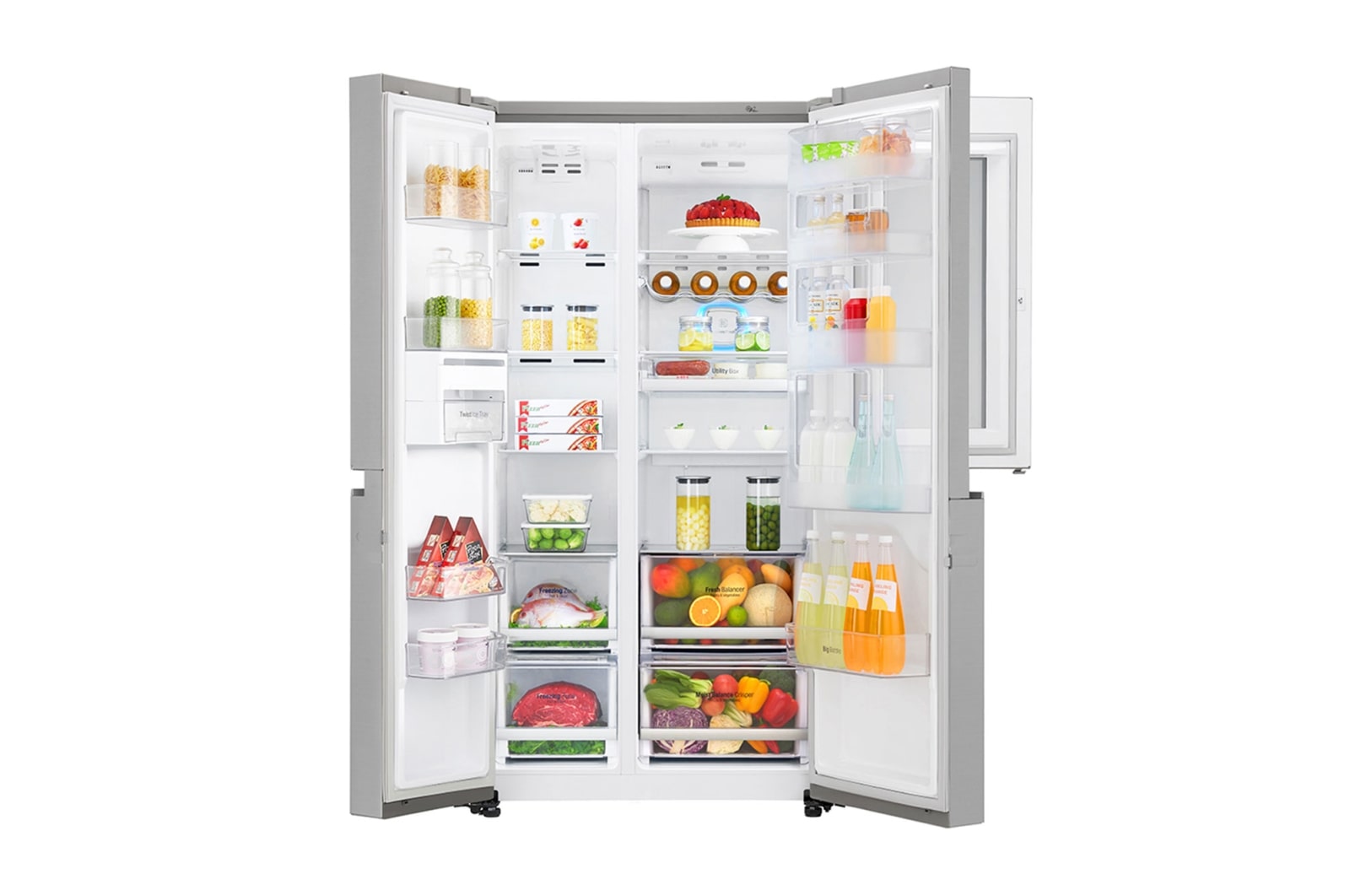 LG Instaview No Frost  Buzdolabı 642 Litre 91,2cm Genişlik F Enerji Sınıfı  Metalik Gri, GC-Q247CSBV