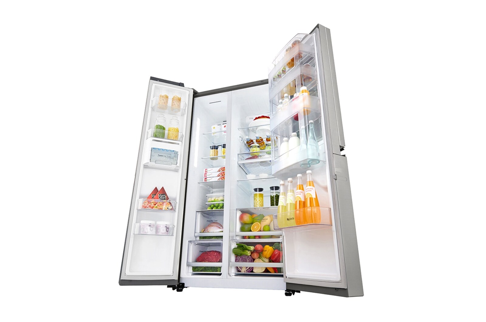LG Instaview No Frost  Buzdolabı 642 Litre 91,2cm Genişlik F Enerji Sınıfı  Metalik Gri, GC-Q247CSBV