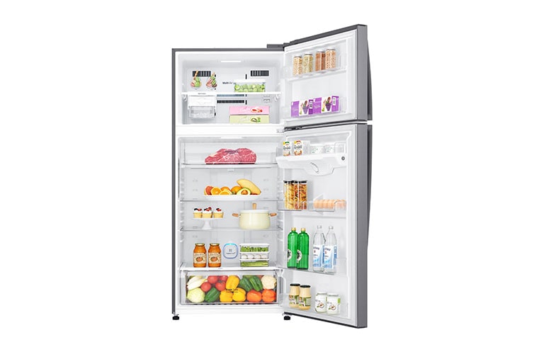 LG No Frost Buzdolabı | 506 Litre Kapasite | E Enerji Sınıfı | Metalik Gri Renk, GN-H702HLHU