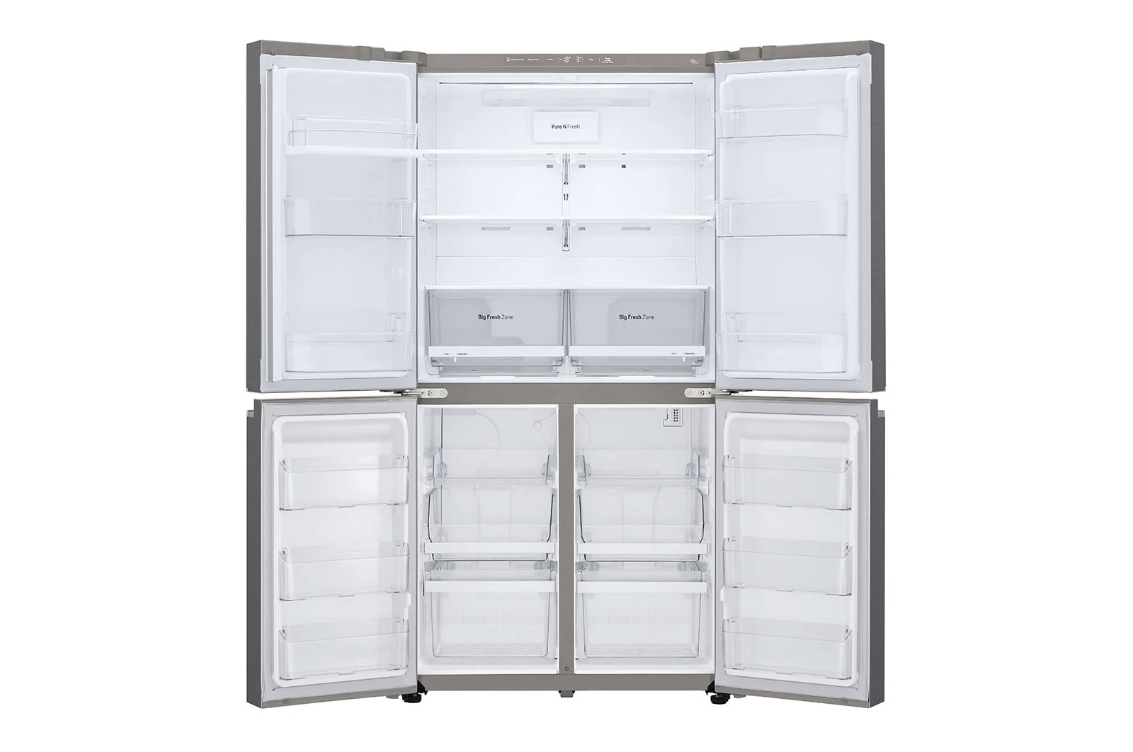LG No Frost Buzdolabı 877 Litre 91,2cm Genişlik Hygiene FRESH⁺ᵀᴹ  E Enerji Sınıfı Metalik Gri, GR-B31FMLPL