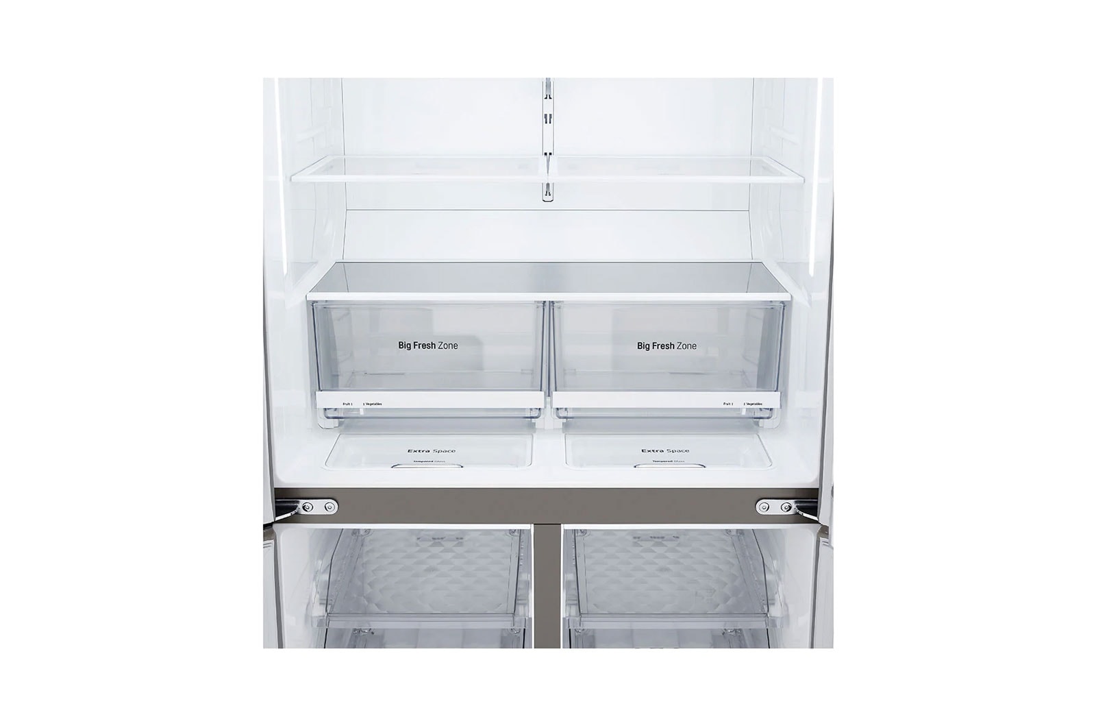 LG No Frost Buzdolabı 877 Litre 91,2cm Genişlik Hygiene FRESH⁺ᵀᴹ  E Enerji Sınıfı Metalik Gri, GR-B31FMLPL