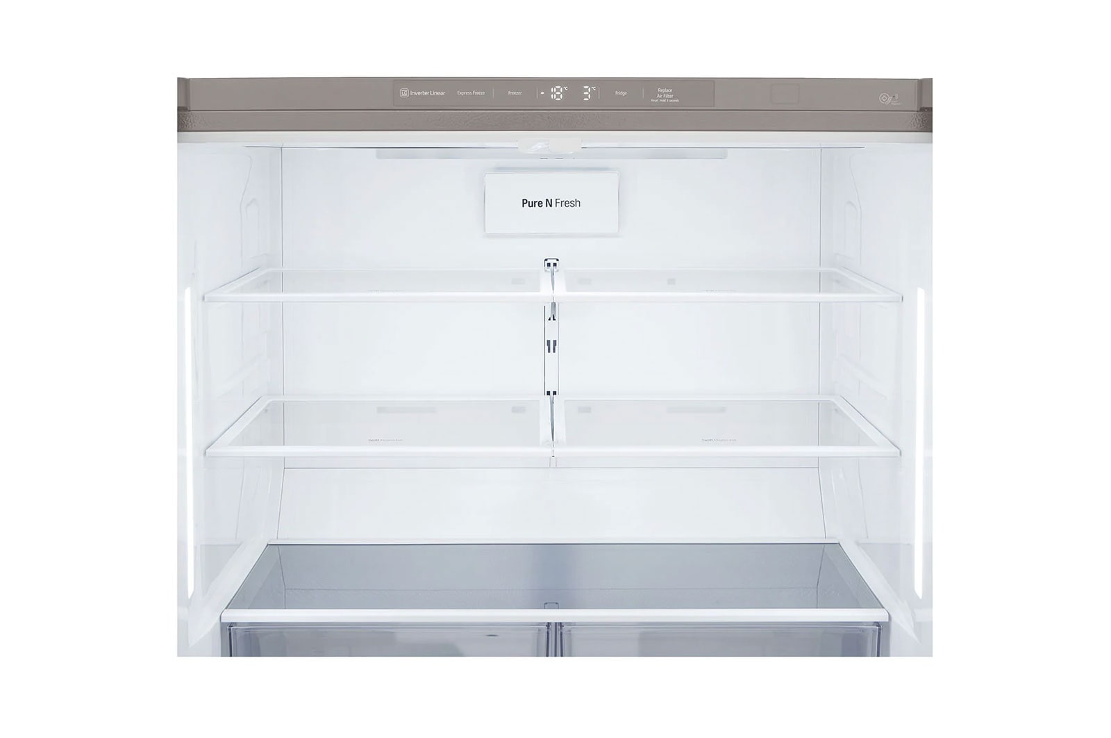 LG No Frost Buzdolabı 877 Litre 91,2cm Genişlik Hygiene FRESH⁺ᵀᴹ  E Enerji Sınıfı Metalik Gri, GR-B31FMLPL