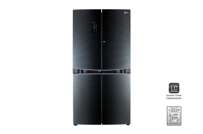 1001 Litre, 6 Kapılı Çift Pratik Kapı™ Gardırop Tipi Buzdolabı GR-D35FBGHL için önden görünüm