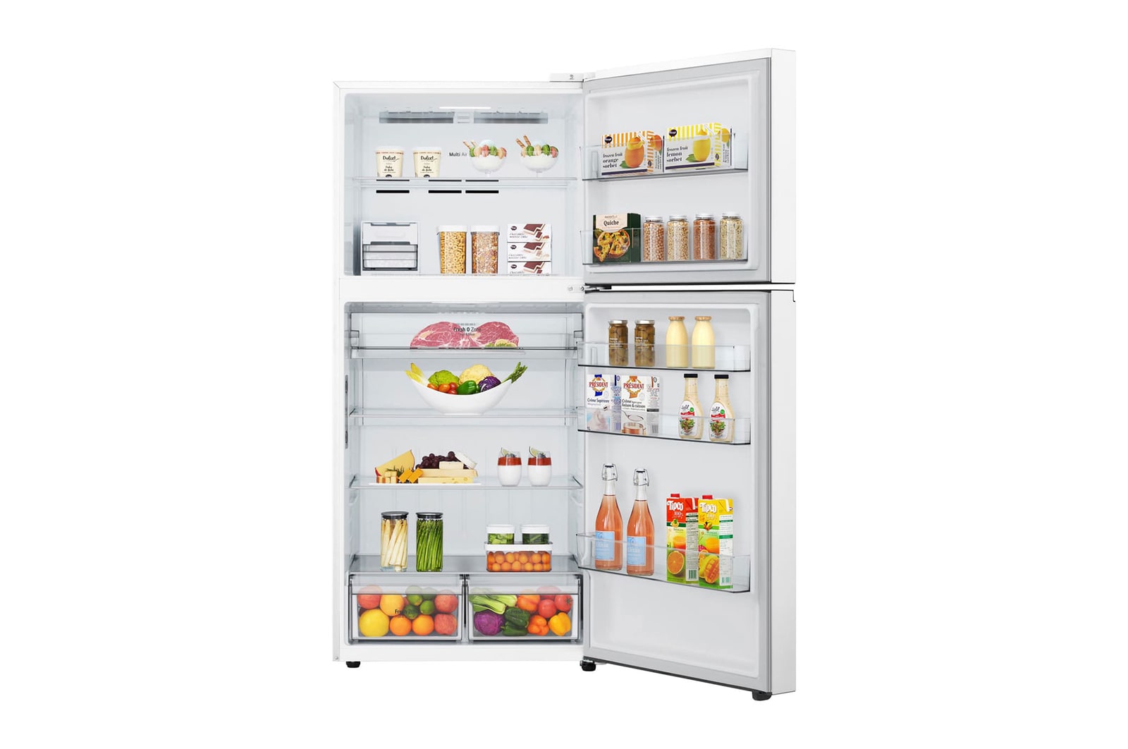 Front view with open door