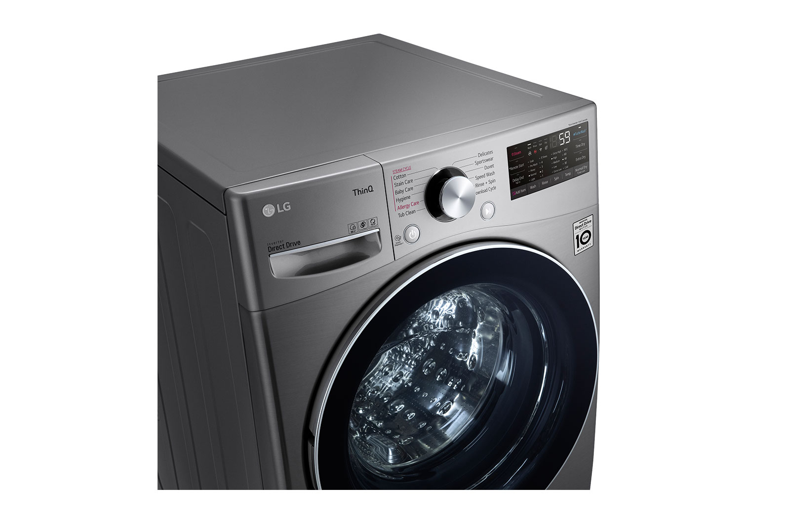 LG Kurutmalı Çamaşır Makinesi Buharlı 14 Kg Yıkama / 8 Kg Kurutma TurboWash F Enerji Sınıfı Metalik Gri, F0L9DGP2S