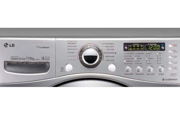LG 17kg Yıkama "A++", 9kg Kurutma "C", Büyük Ebat, 1200 Devir, Metalik, TrueSteam™ Buhar, Anti-Alerjik, F1255RDS7