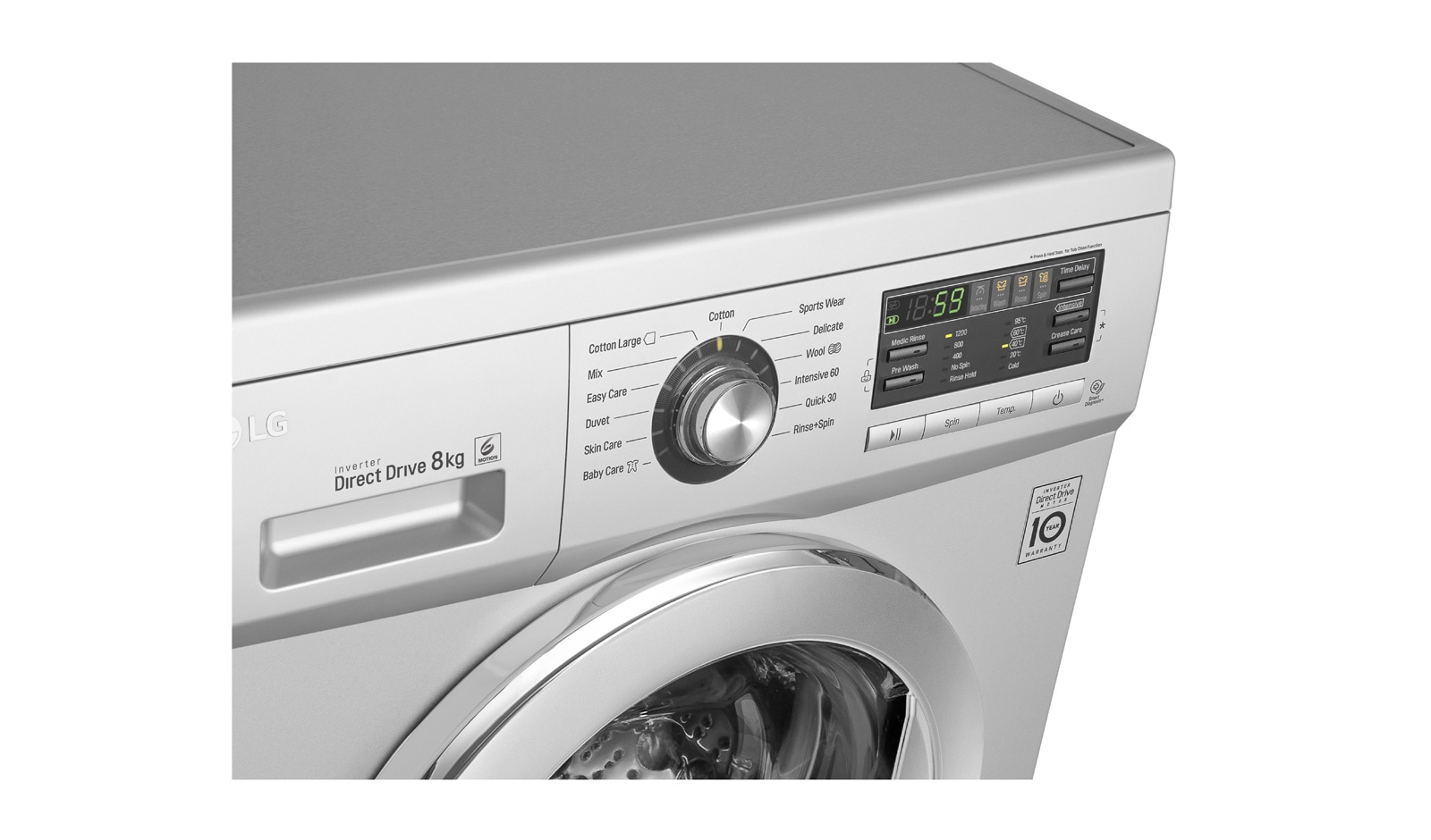 LG 8kg Yıkama "A+++", 1200 Devir, Metalik, FH2B8TDWA5