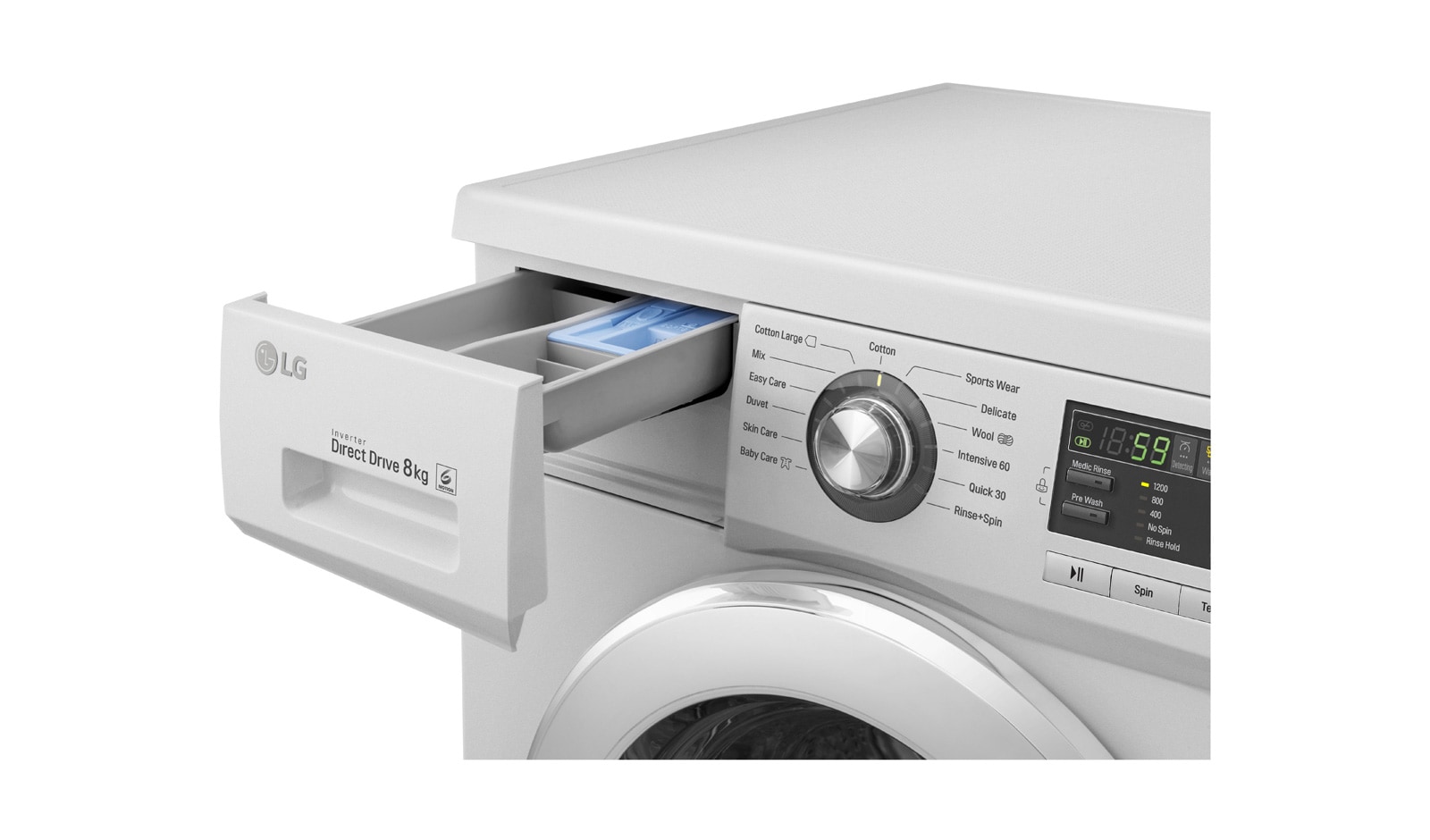 LG 8kg Yıkama "A+++", 1200 Devir, Metalik, FH2B8TDWA5