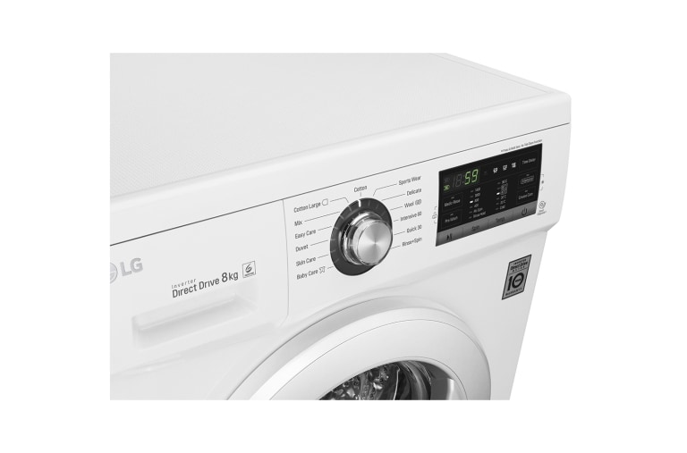 LG A+++, 8kg yıkama, 1400 devir, 10 Yıl 6 Motion Direct Drive Motor Garantisi, 22 Yıl VDE Onaylı Motor, Smart Diagnosis™/Akıllı Teşhis, F1496TDP3