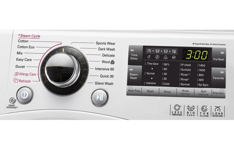 LG A+++, 9kg Yıkama, 1400 devir, 10 Yıl 6 Motion Direct Drive Motor Garantisi, 22 Yıl VDE Onaylı Motor, Anti-alerjik, True Steam™ Buharlı Yıkama, Smart Diagnosis™/Akıllı Teşhis, Beyaz Renk, F14A7FDS