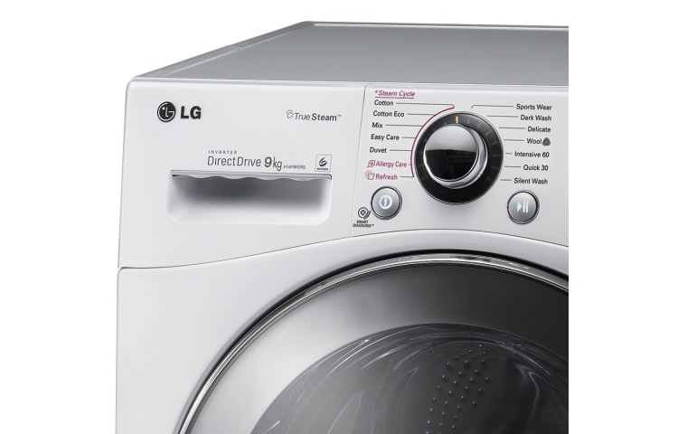 LG A+++, 9kg Yıkama, 1400 devir, 10 Yıl 6 Motion Direct Drive Motor Garantisi, 22 Yıl VDE Onaylı Motor, Anti-alerjik, True Steam™ Buharlı Yıkama, Smart Diagnosis™/Akıllı Teşhis, Gümüş Renk, F14A7FDS5