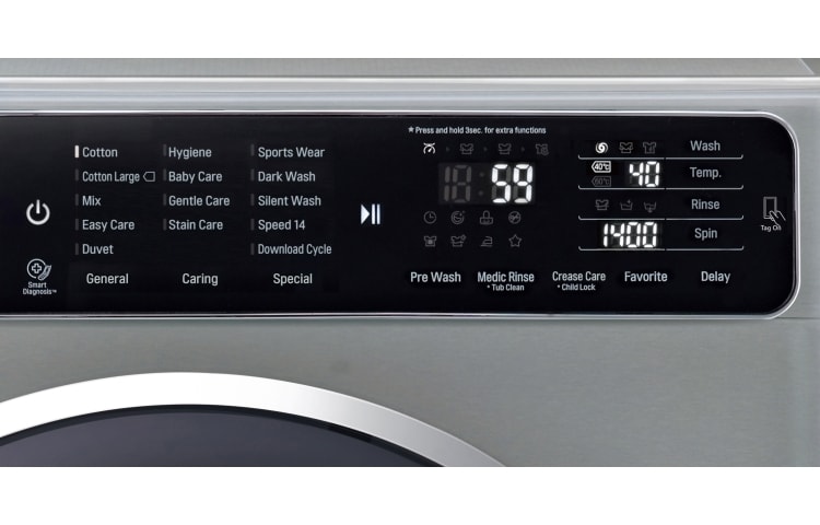 LG 10KG, TURBOWASH™, 6 MOTION DD ÇAMAŞIR MAKİNESİ, BENZERSİZ FULL DOKUNMATİK PANEL, ŞIK KROM KAPAK, F14U1JBSK6