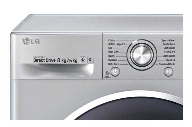 LG 8/5KG DURMAKSIZIN YIKAMA & KURUTMA, Yıkama Performansı: A+++ (- 40%), 8kg Yıkama, 5kg Kurutma, 1400 Devir, 10 Yıl 6 Motion Direct Drive Motor Garantisi, 22 Yıl VDE Onaylı Motor, Anti-alerjik, True Steam™, Smart Diagnosis™/Akıllı Teşhis, Eko Dry, F14U2TDHP5N