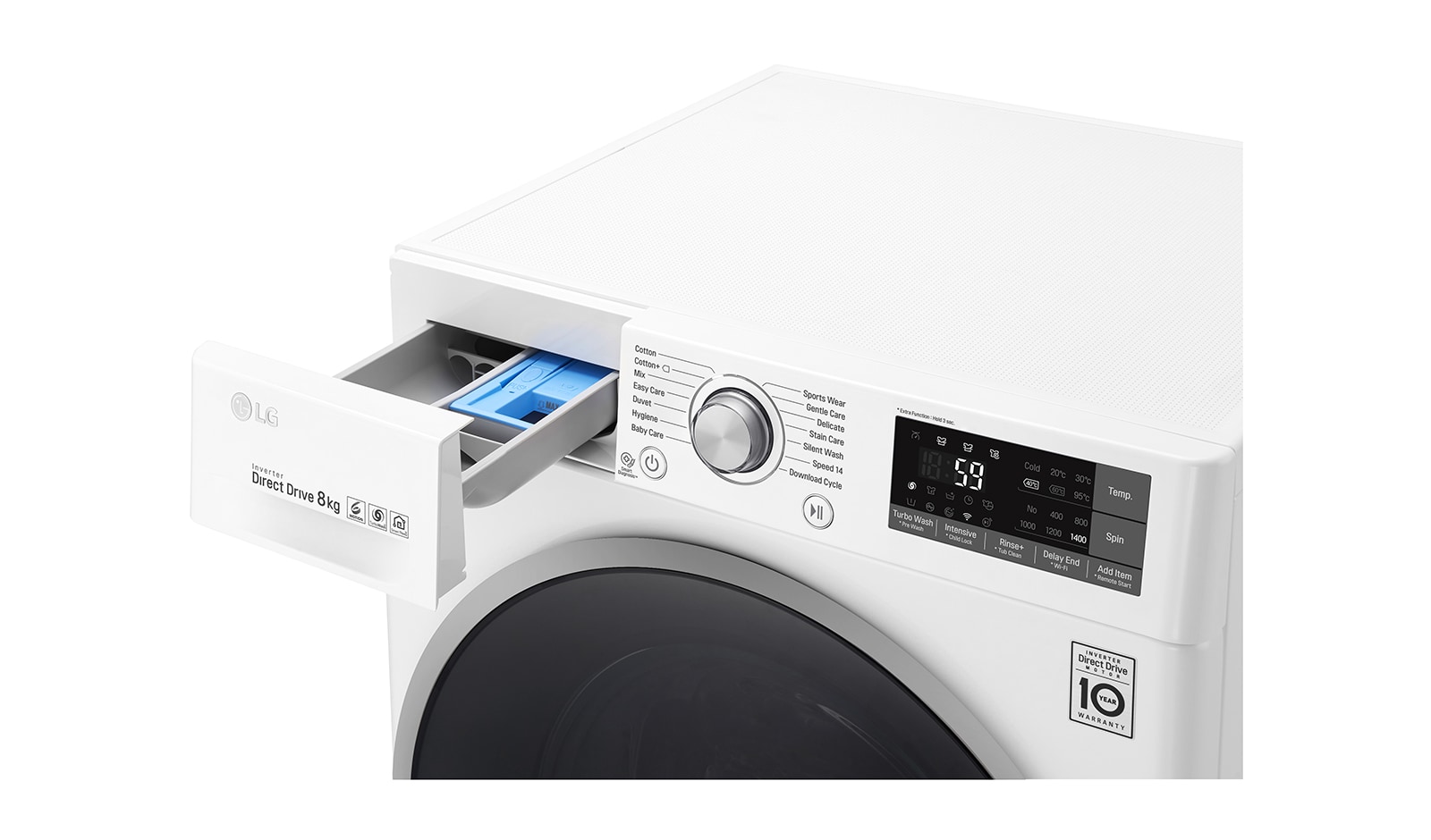 LG 8 Kg Yıkama "A+++(-40%)", 1400 Devir, TurboWash™, WiFi Kablosuz Uzaktan Bağlantı, F4J7TNP1W