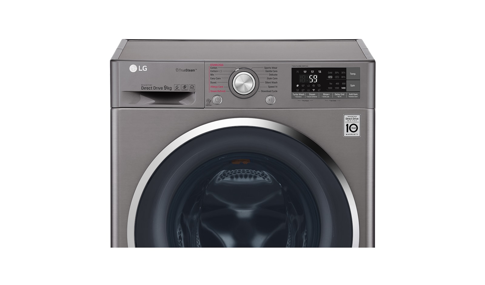 LG 9 Kg Yıkama "A+++(-30%)", 1400 Devir, TrueSteam™ Buhar, WiFi Kablosuz Uzaktan Bağlanma, TurboWash™, F4J8VSP2S