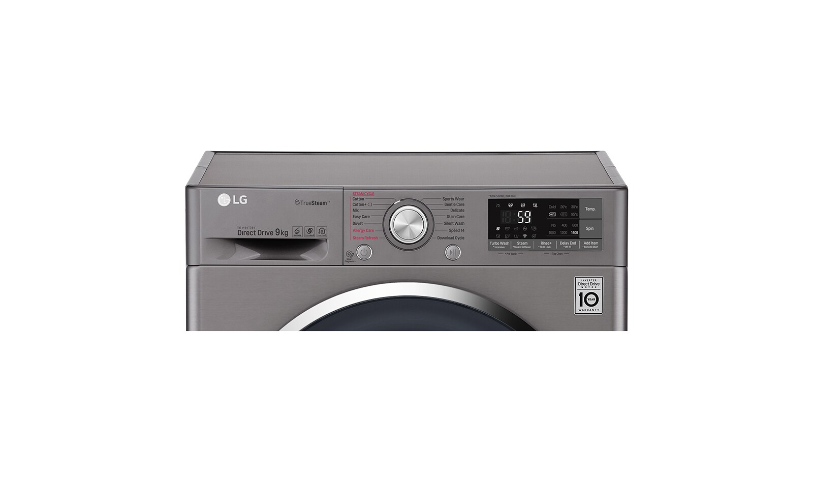 LG 9 Kg Yıkama "A+++(-30%)", 1400 Devir, TrueSteam™ Buhar, WiFi Kablosuz Uzaktan Bağlanma, TurboWash™, F4J8VSP2S