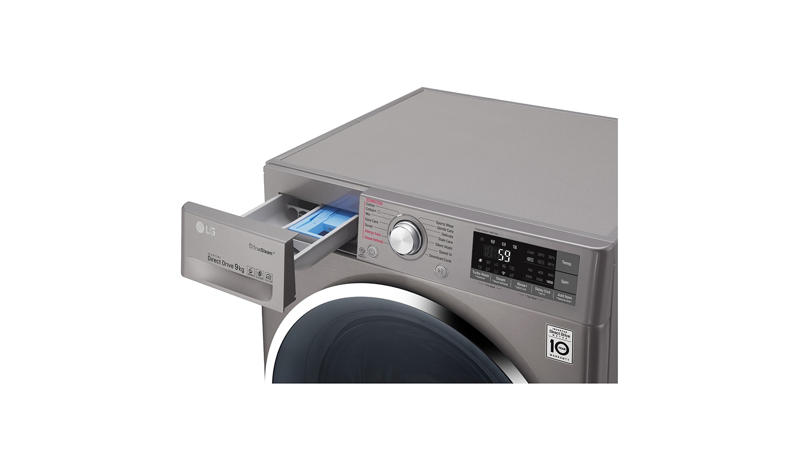 LG 9 Kg Yıkama "A+++(-30%)", 1400 Devir, TrueSteam™ Buhar, WiFi Kablosuz Uzaktan Bağlanma, TurboWash™, F4J8VSP2S
