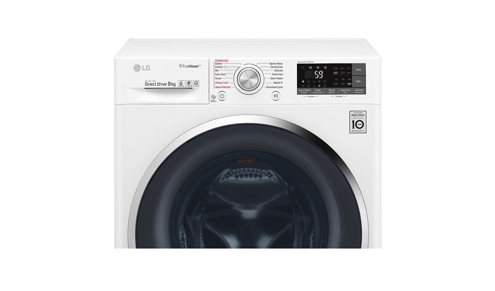 LG 9 Kg Yıkama "A+++(-30%)", 1400 Devir, TrueSteam™ Buhar, WiFi Kablosuz Uzaktan Bağlantı, TurboWash™, F4J8VSP2W