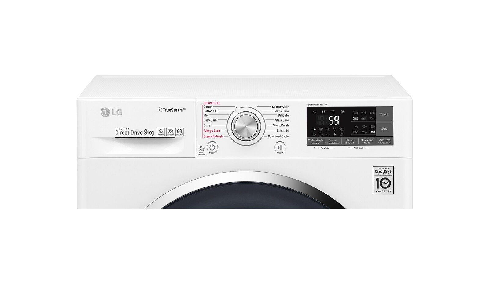 LG 9 Kg Yıkama "A+++(-30%)", 1400 Devir, TrueSteam™ Buhar, WiFi Kablosuz Uzaktan Bağlantı, TurboWash™, F4J8VSP2W