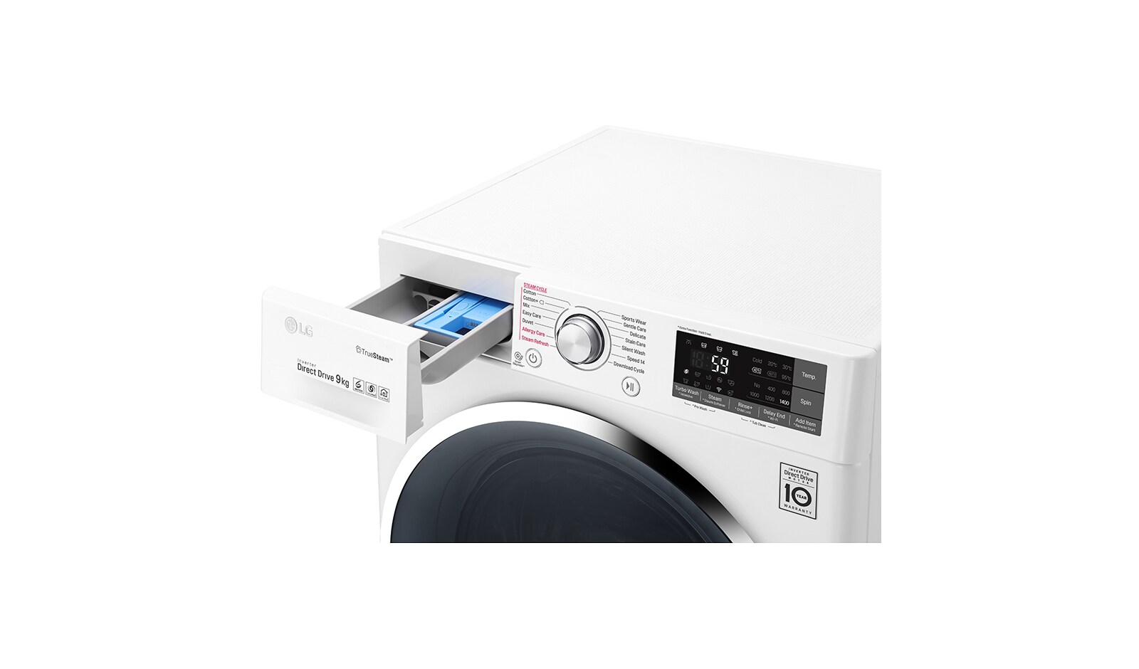 LG 9 Kg Yıkama "A+++(-30%)", 1400 Devir, TrueSteam™ Buhar, WiFi Kablosuz Uzaktan Bağlantı, TurboWash™, F4J8VSP2W