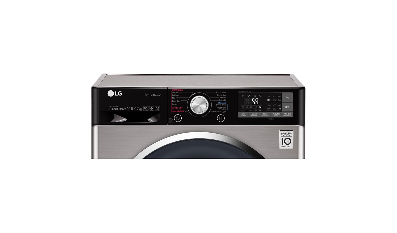 LG 10,5 Kg Yıkama + 7 Kg Kurutma "A+++(-40%)", 1400 Devir, TrueSteam™ Buhar, WiFi Kablosuz Uzaktan Bağlantı, F4J9JHP2T
