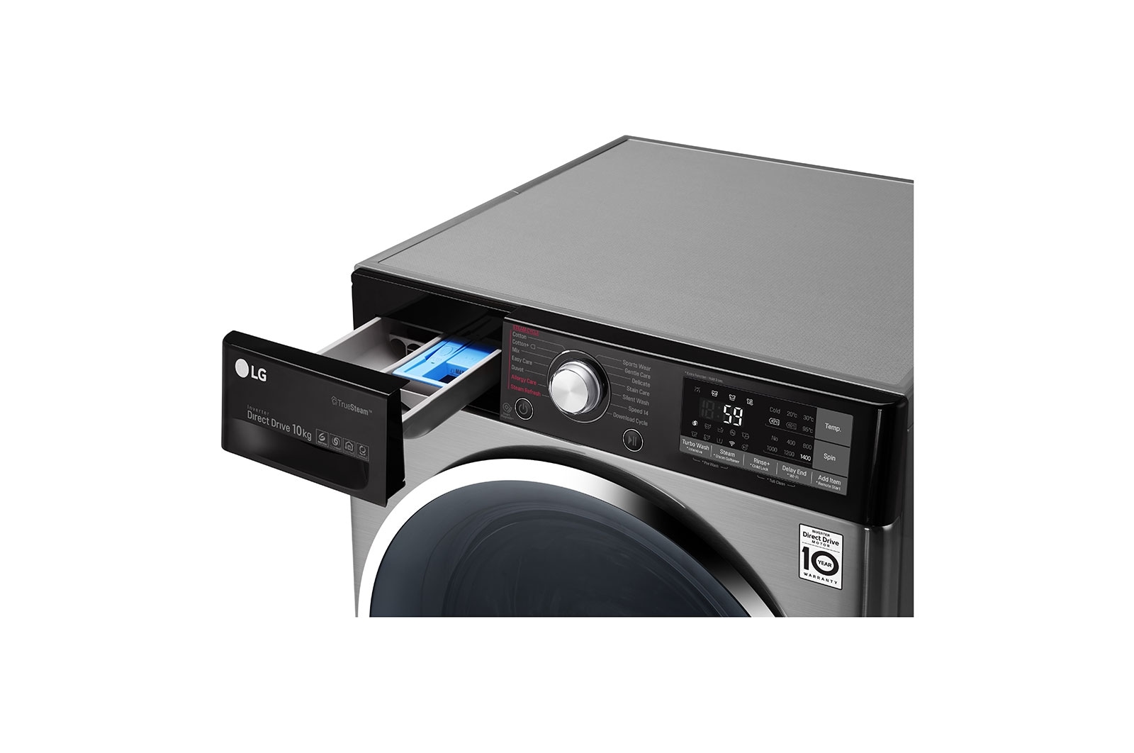 LG 10,5 Kg Yıkama + 7 Kg Kurutma TWINWash uyumlu "A+++(-40%)", 1400 Devir, TrueSteam™ Buhar, WiFi Kablosuz Uzaktan Bağlantı, F4J9JHP2TD