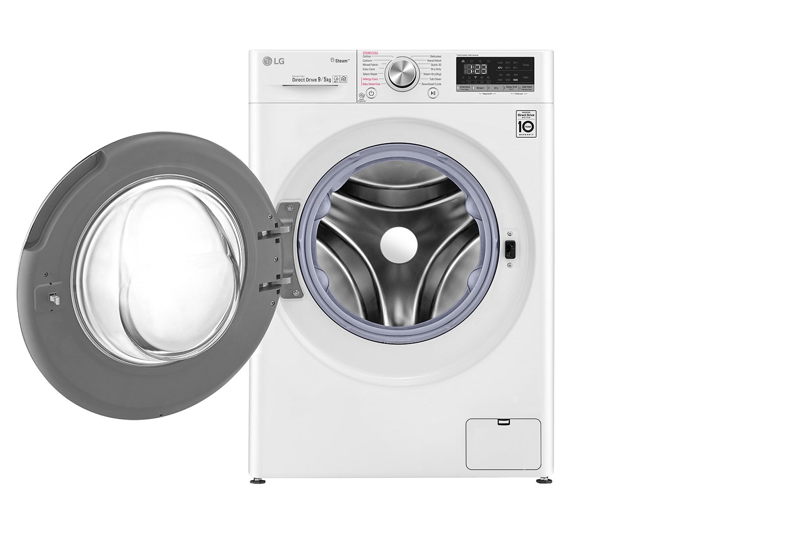 LG Kurutmalı Çamaşır Makinesi 9 Kg Yıkama / 5 Kg Kurutma  1400 Devir Buharlı Steam™ WiFi E Enerji Sınıfı Beyaz, F4R5VGW0W