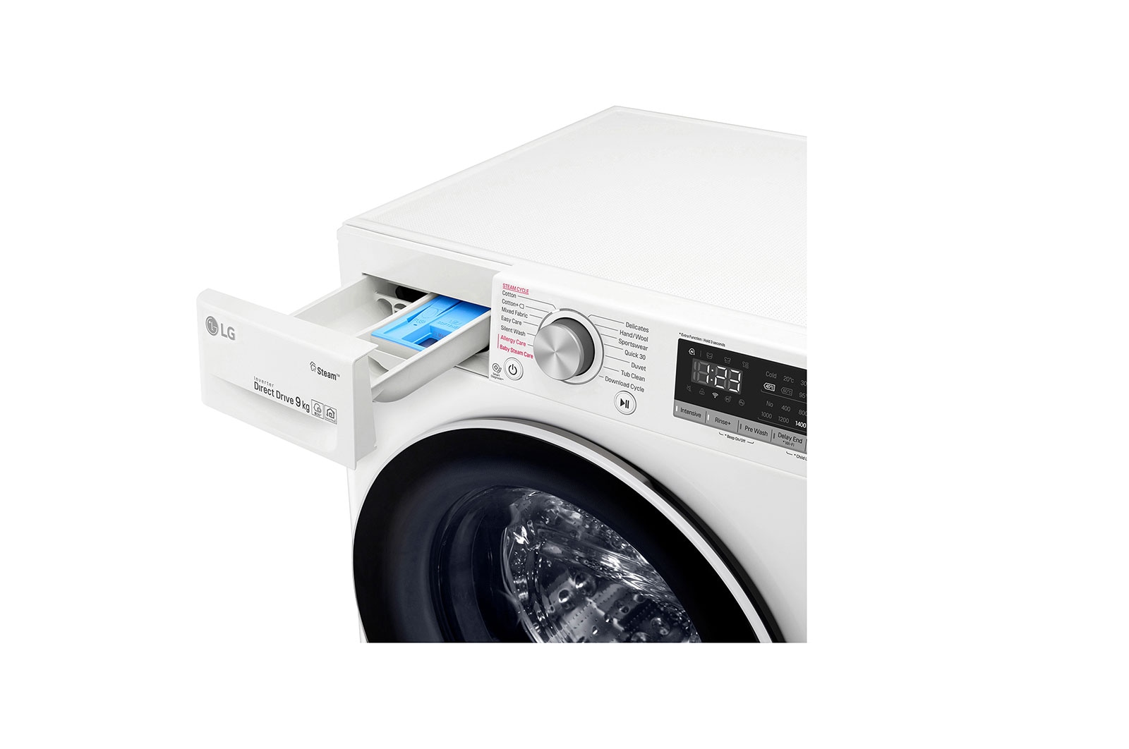 LG Çamaşır Makinesi 9 Kg Yıkama  1400 Devir Buharlı Steam™  WiFi D Enerji Sınıfı Beyaz, F4R5VYW0W