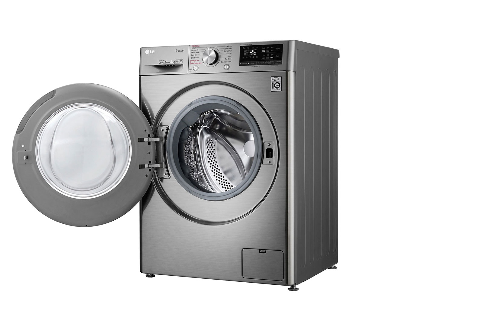 LG Çamaşır Makinesi 9 Kg Yıkama  1400 Devir Buharlı Steam™  WiFi D Enerji Metalik Gri, F4R5VYW2T