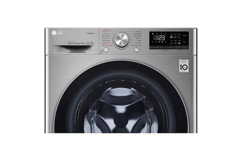 LG Çamaşır Makinesi 9 Kg Yıkama  1400 Devir Buharlı Steam™  WiFi D Enerji Metalik Gri, F4R5VYW2T