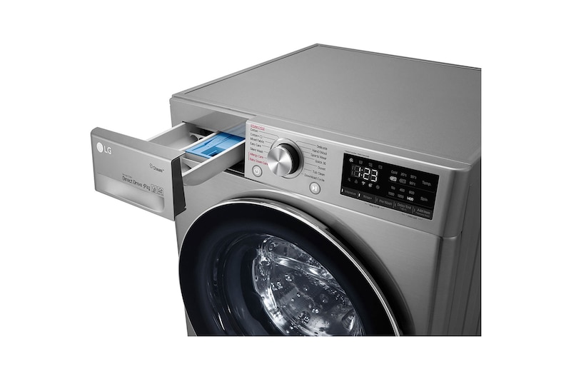 LG Çamaşır Makinesi 9 Kg Yıkama  1400 Devir Buharlı Steam™  WiFi D Enerji Metalik Gri, F4R5VYW2T