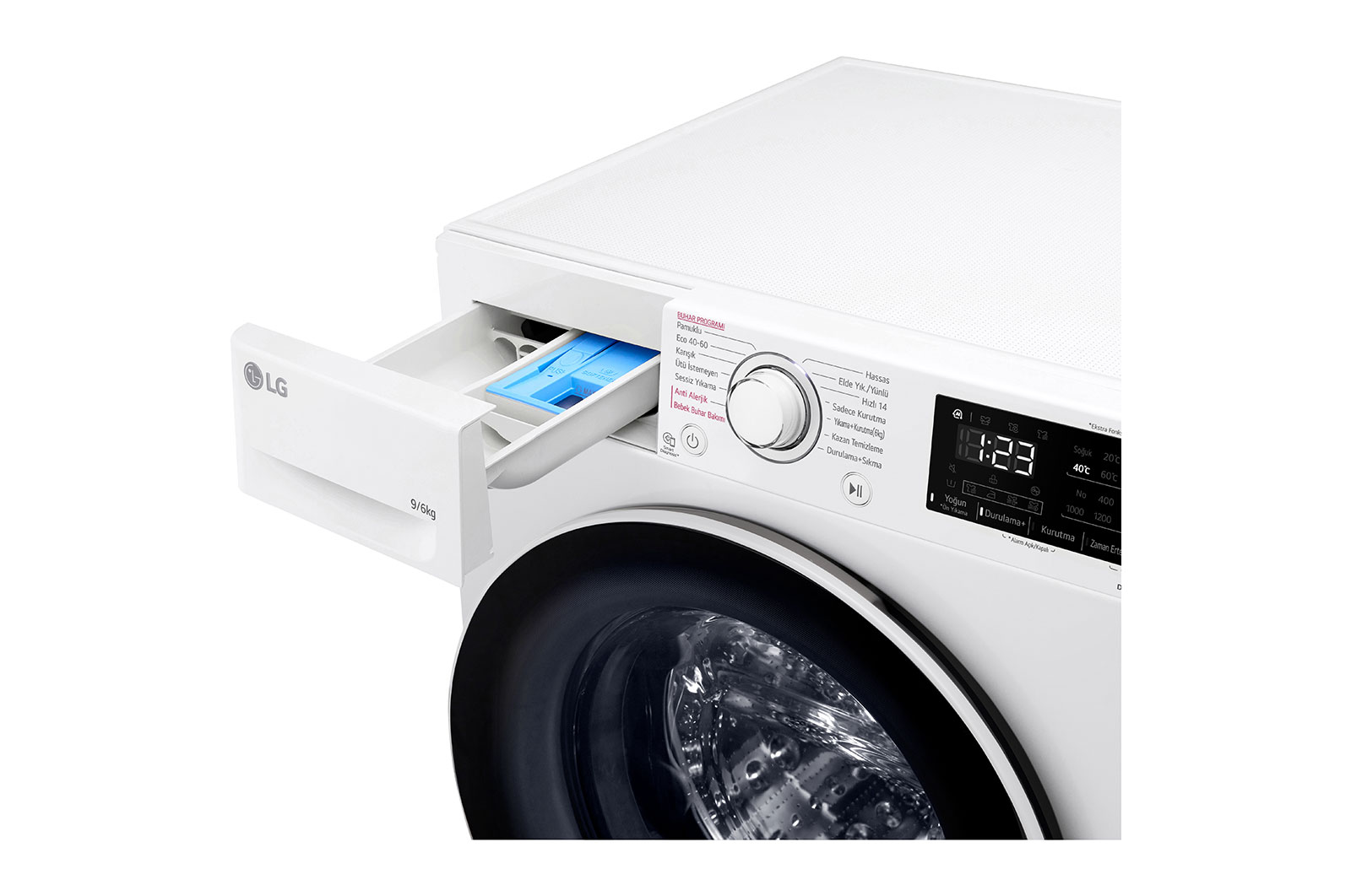 LG AI Direct Drive™ ve Steam+™ özellikli 9/6 kg Önden Yüklemeli Çamaşır ve Kurutma Makinesi, F4V3VRW0WE