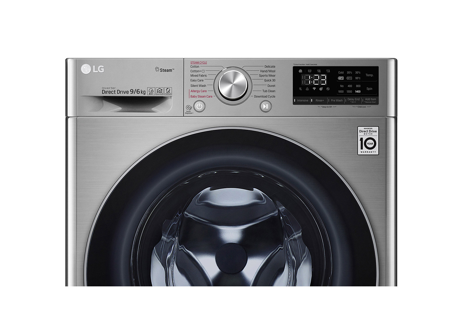 LG Çamaşır ve Kurutma Makinesi, 9/6 Kg, Daha Büyük Kapasite, AI DD, Buhar, F4V3VRWKPE