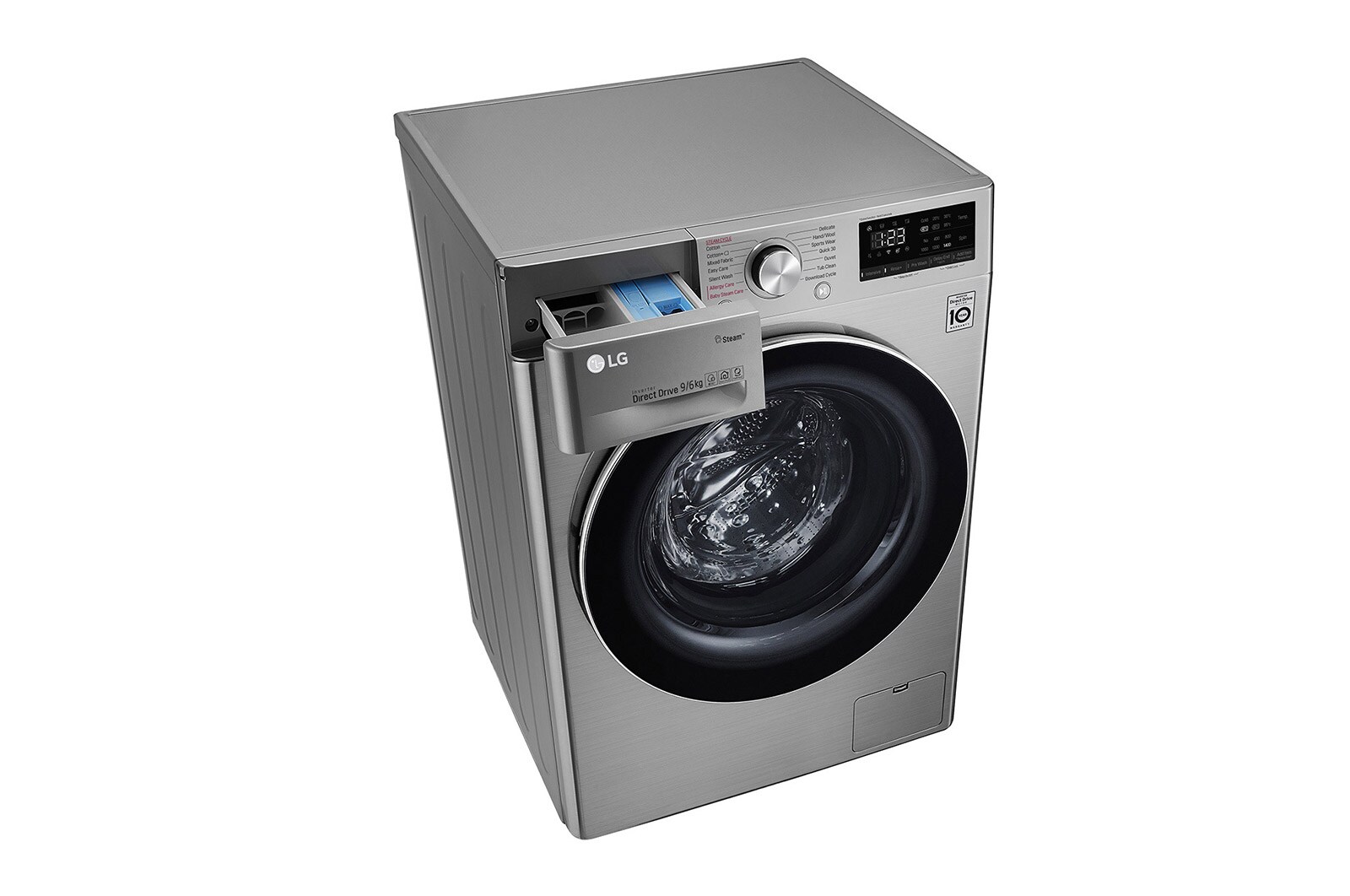 LG Çamaşır ve Kurutma Makinesi, 9/6 Kg, Daha Büyük Kapasite, AI DD, Buhar, F4V3VRWKPE