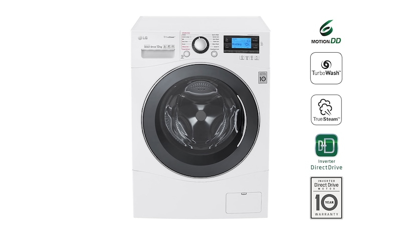 LG 12kg Yıkama "A+++(-55%)", 1400 Devir, Beyaz, TrueSteam™ Buhar, Anti-Alerjik, TurboWash™, FH495BDSK2