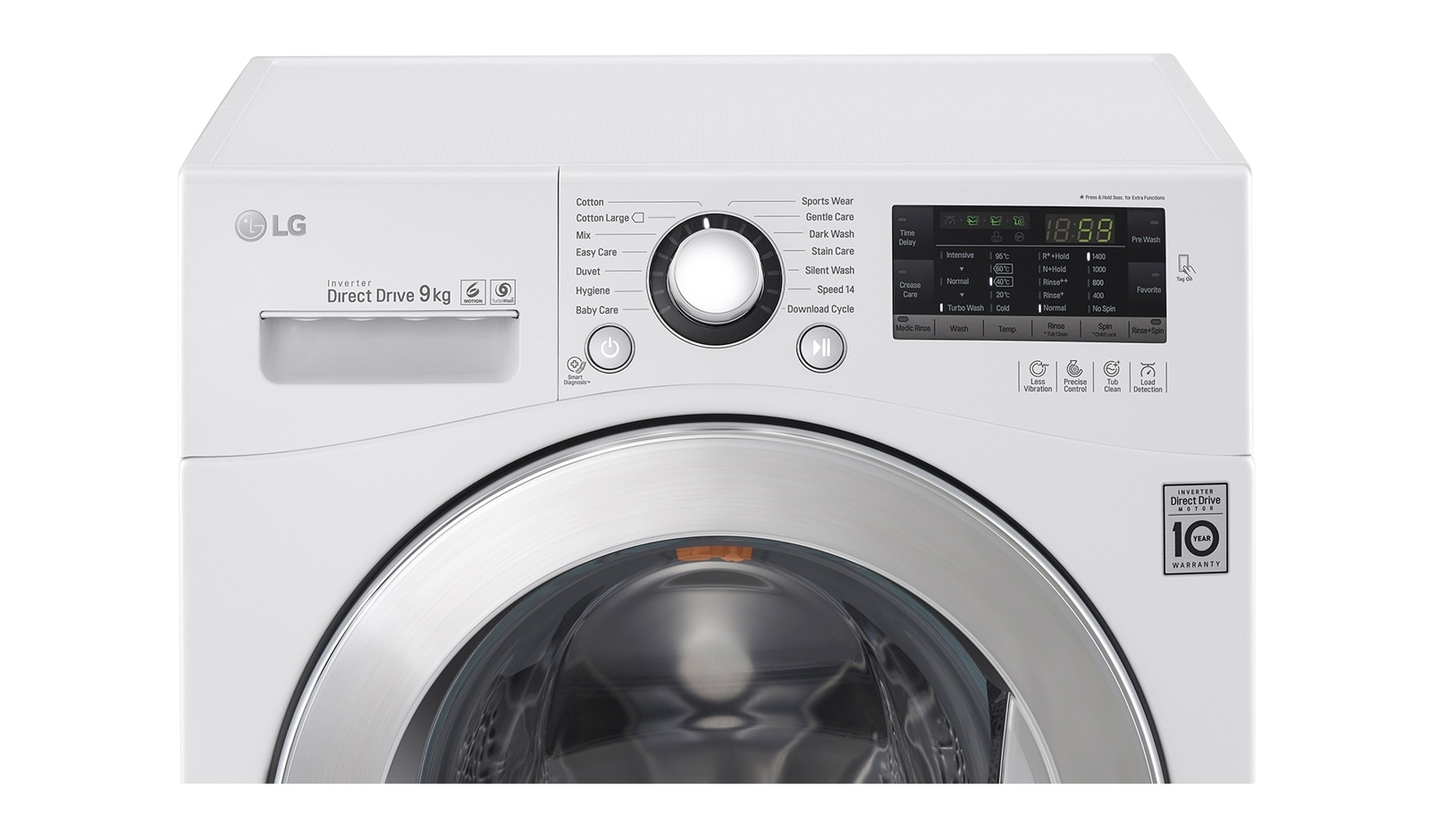 LG 9kg Yıkama "A+++", 1400 Devir, Beyaz, TurboWash™, FH4A8FDNK2