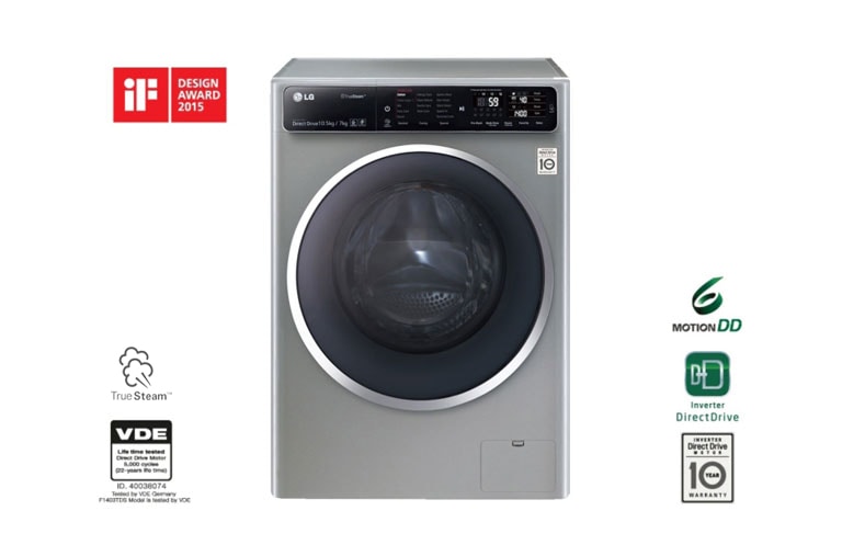 10.5kg Yıkama &#34;A&#43;&#43;&#43; (- 40%)&#34;, 7kg Kurutma &#34;A&#34;, 1400 Devir, Metalik, TrueSteam™ Buhar, Anti-Alerjik FH4U1JBHK6N için önden görünüm